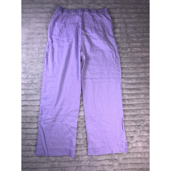 Abercrombie & Fitch Pants Women's‎ Medium Lilac Linen Blend Wide Leg High Waist - Picture 14 of 15